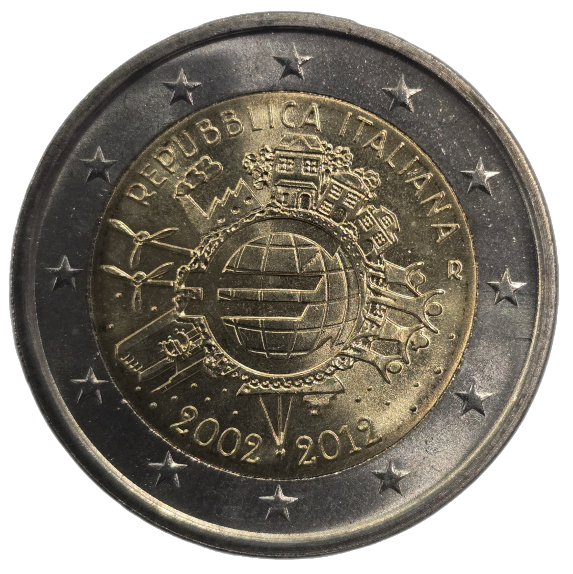 2 euros conmemorativa Diez años del Euro